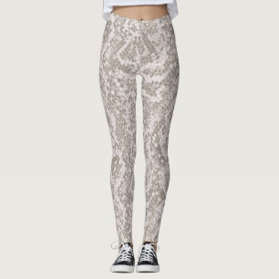 Brown and Beige Snake Skin Pattern Leggings