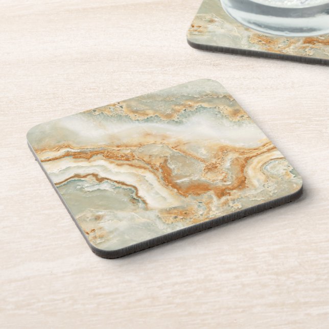 Brown and beige stone texture coaster (Left Side)