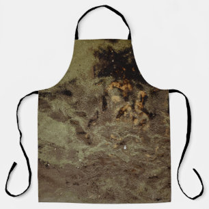 Brown and black abstract painting apron
