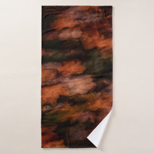 BROWN AND BLACK ABSTRACT PAINTING COLORFUL BLURRED BATH TOWEL