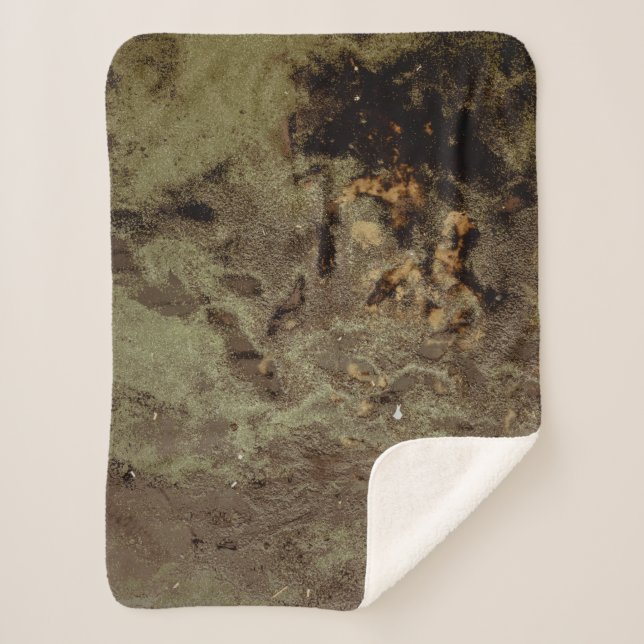 Brown and black abstract painting sherpa blanket (Front)