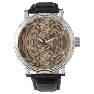 Brown and Black Abstract Swirls Watch