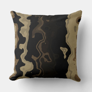 Brown and Black Abstract Throw Pillow