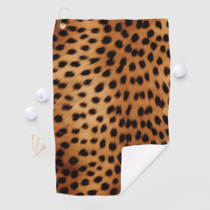 Brown and Black Cheetah Animal print Golf Towel
