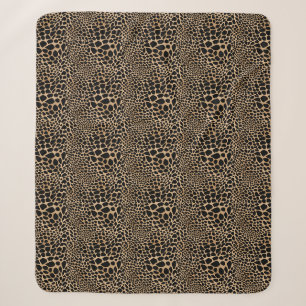 Brown and Black Cheetah Print Large & Small Spots Sherpa Blanket