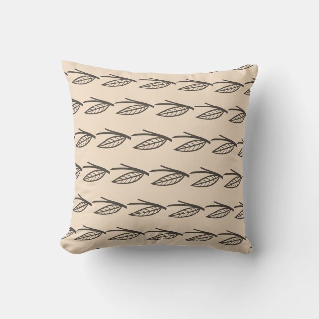 Brown and Black Contemporary Design  Throw Pillow (Front)