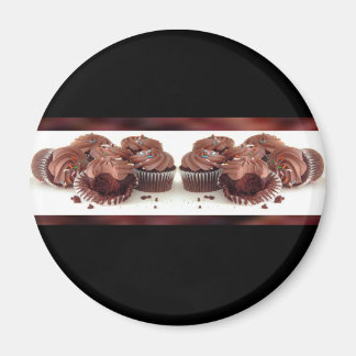 Brown and Black Cupcake Business Card Magnet