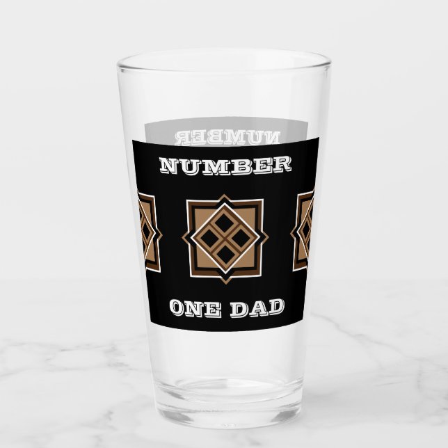 Brown and Black Geometric Pattern Glass (Front)