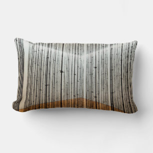 Brown and black illustration lumbar pillow