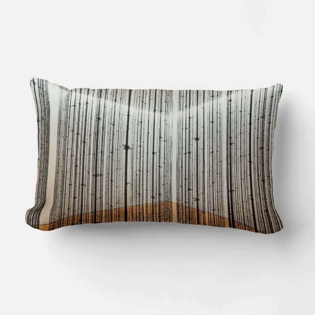 Brown and black illustration lumbar pillow (Front)