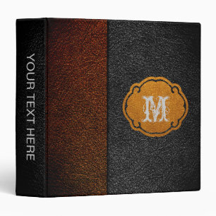 Brown and Black Leather Binder