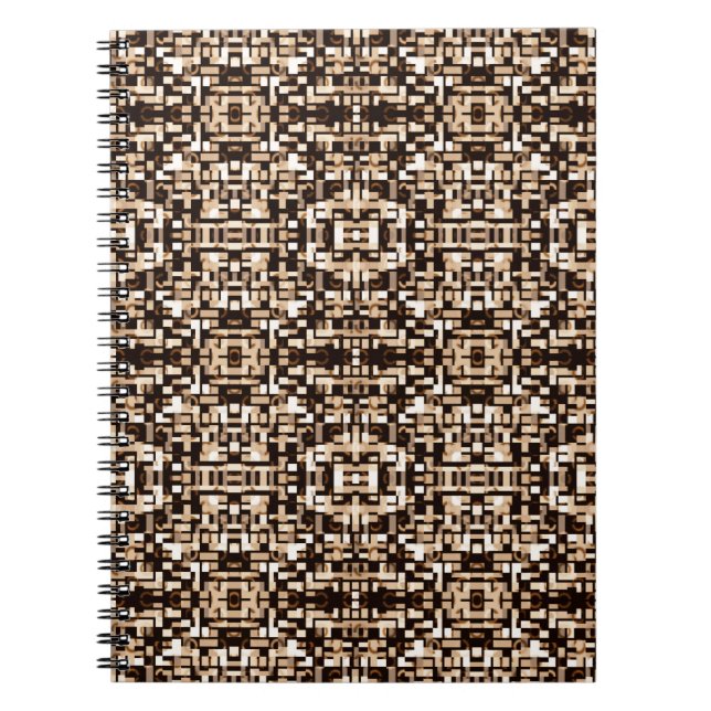 Brown and Black Mosaic Geometric Notebook (Front)