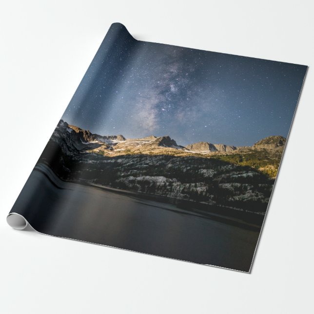 BROWN AND BLACK MOUNTAIN UNDER GRAY CLOUDY SKY WRAPPING PAPER (Unrolled)
