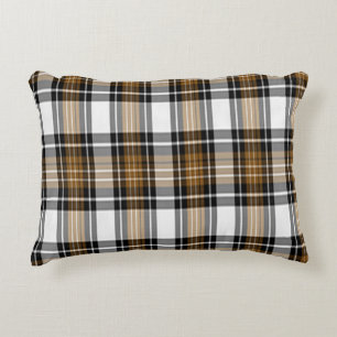 Brown And Black Plaid Accent Pillow