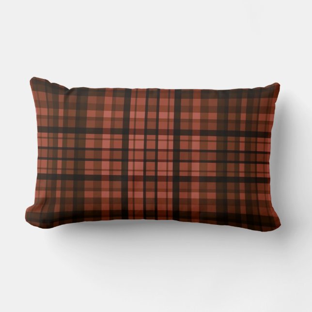 Brown and Black Plaid Pillow (Front)