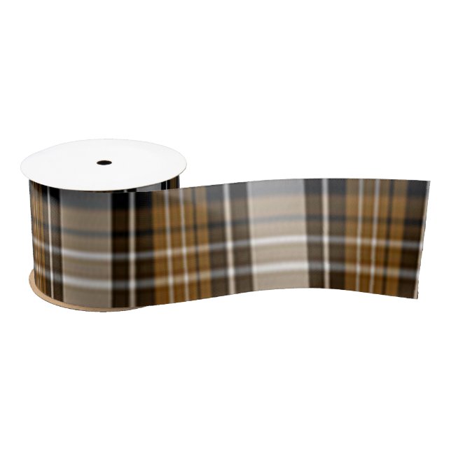 Brown And Black Plaid Satin Ribbon (Spool)