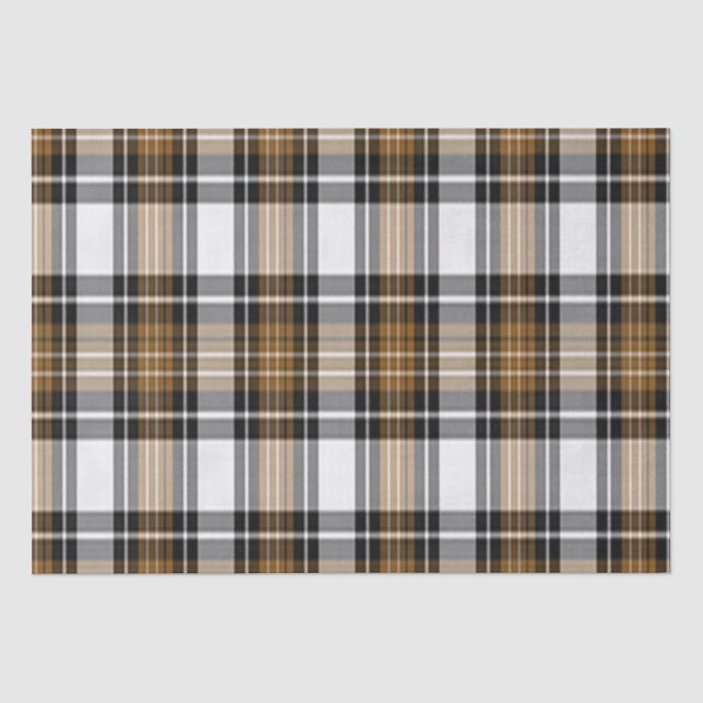 Brown And Black Plaid Tissue Paper (Front)