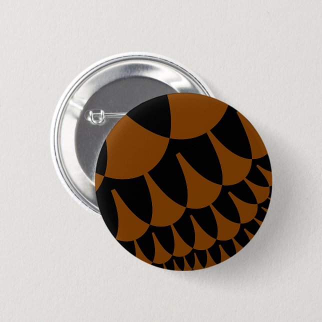 Brown and Black Scales 2 Inch Round Button (Front & Back)