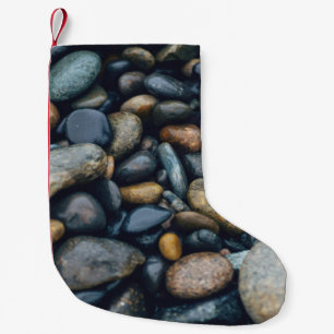 BROWN AND BLACK STONES SMALL CHRISTMAS STOCKING