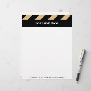 Brown and black stripe  professional letterhead