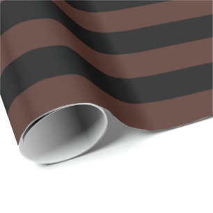 Brown and Black Stripe Wrapping Paper