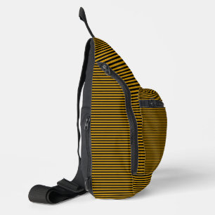 Brown and black stripes pattern sling bag