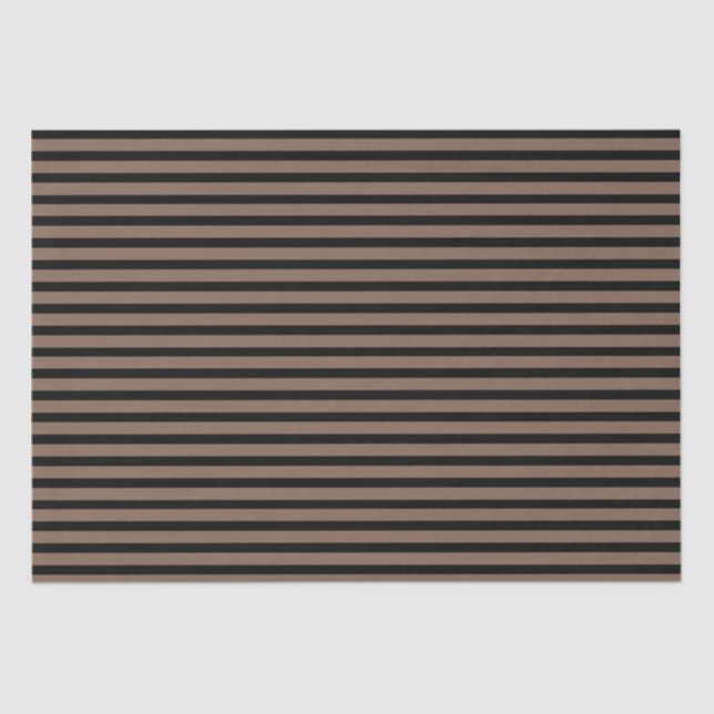 Brown and Black Stripes Tissue Paper (Front)
