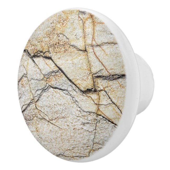 Brown and Black Textured Mable Stone  Ceramic Knob (Right)
