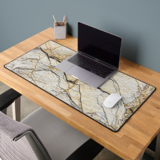 Brown and Black Textured Mable Stone Desk Mat