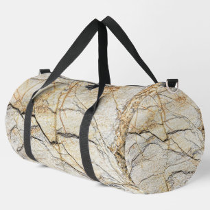 Brown and Black Textured Mable Stone Duffle Bag