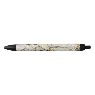 Brown and Black Textured Mable Stone Ink Pen