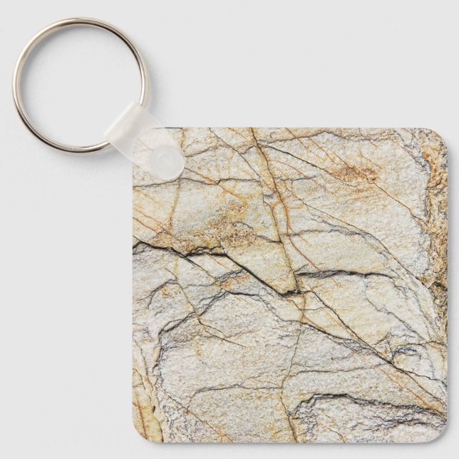 Brown and Black Textured Mable Stone  Keychain (Front)