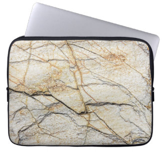 Brown and Black Textured Mable Stone Laptop Sleeve