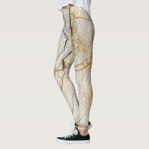 Brown and Black Textured Mable Stone  Leggings