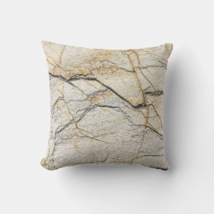 Brown and Black Textured Mable Stone  Outdoor Pillow