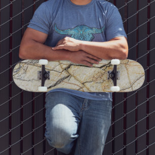 Brown and Black Textured Mable Stone  Skateboard