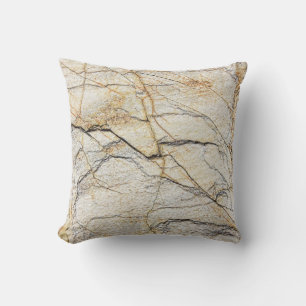 Brown and Black Textured Mable Stone Throw Pillow
