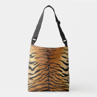 Brown and black tiger pattern textile  crossbody bag