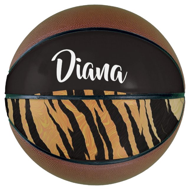 Brown and black tiger print basketball (Front)