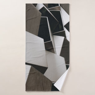 BROWN AND BLACK WALL DECOR BATH TOWEL