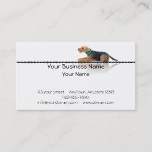 Brown and Black Welsh Terrier Laying on Zig Zag Business Card