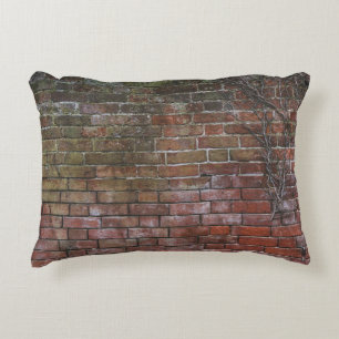 Brown and black wooden board accent pillow