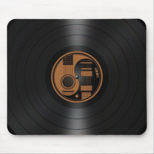 Brown and Black Yin Yang Guitars Vinyl Graphic Mouse Pad