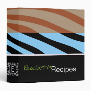 Brown and Black Zebra Print Retro Pattern Binder