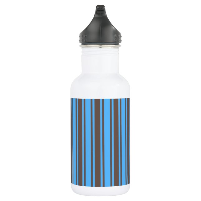 Brown and blue candy stripes 532 ml water bottle (Right)