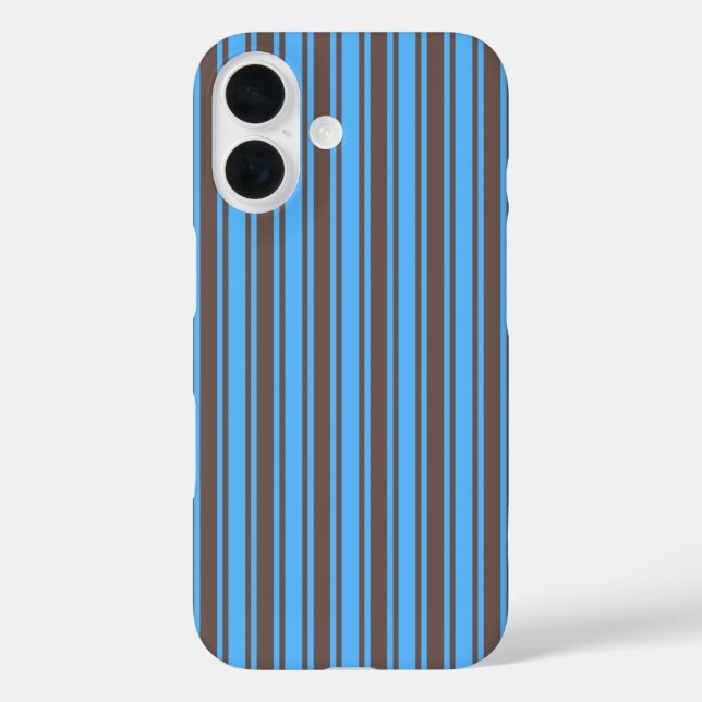 Brown and blue candy stripes Case-Mate iPhone case (Back)