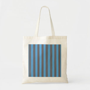 Brown and blue candy stripes tote bag