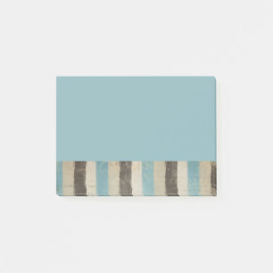 Brown and Blue Horizontal Stripes in Watercolor Post-it Notes