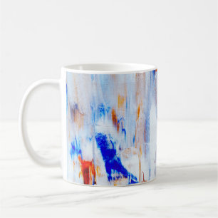 Brown and blue liquid painting coffee mug