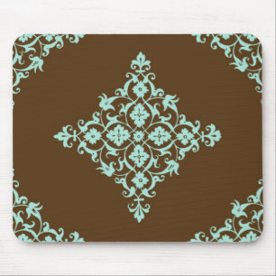 Brown and Blue mouse pad